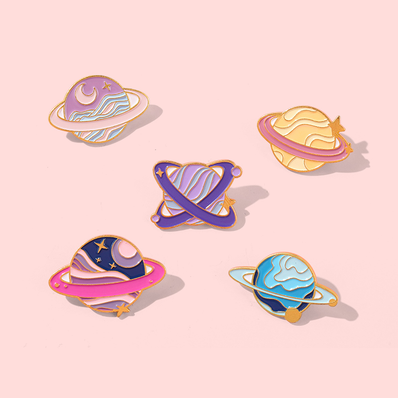 Women Bags Collection - Collection Enamel Pins Romantic Space Planet