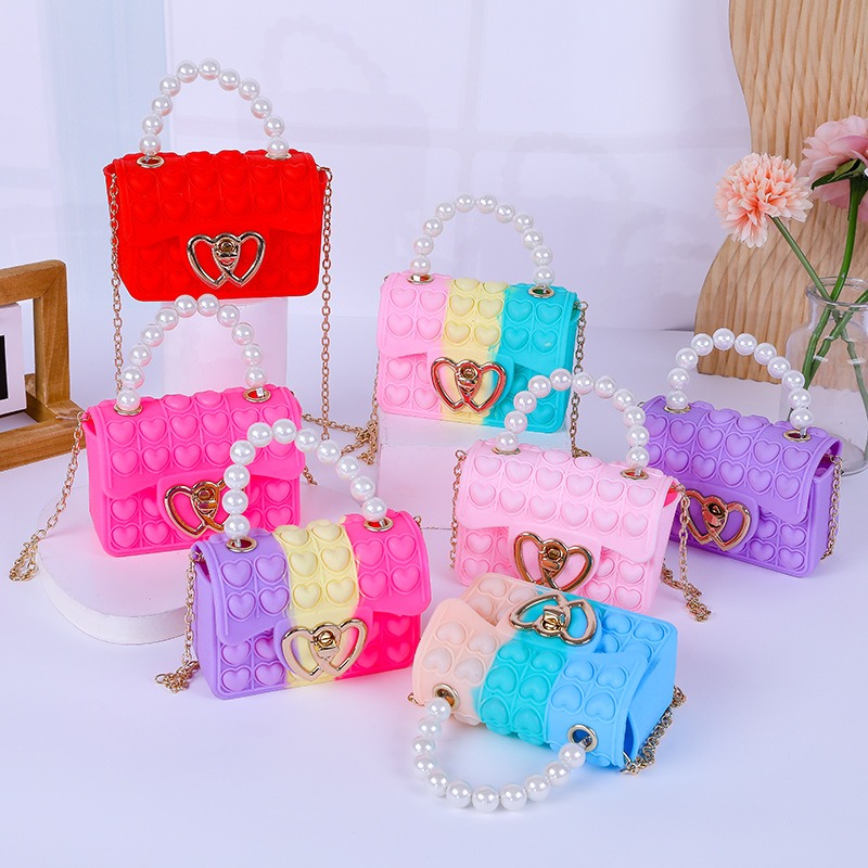 Women Bags Offers - Silicone Love Bubble Jelly Bag, Popper