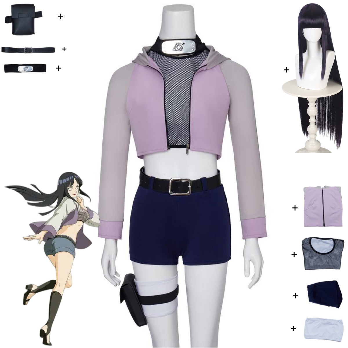 Women'S Japanese Bags - Anime Hyuga Hinata Cosplay Costume Hyuuga