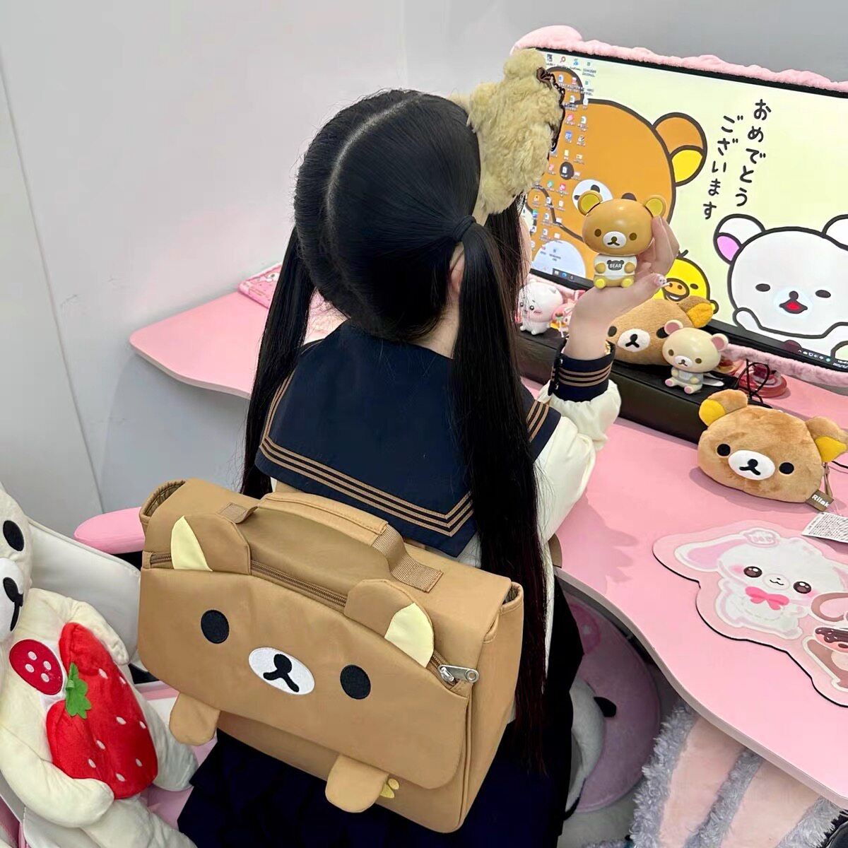 Women'S Japanese Bags - Cartoon Bear Backpack Japanese Cute Dirt-resistant