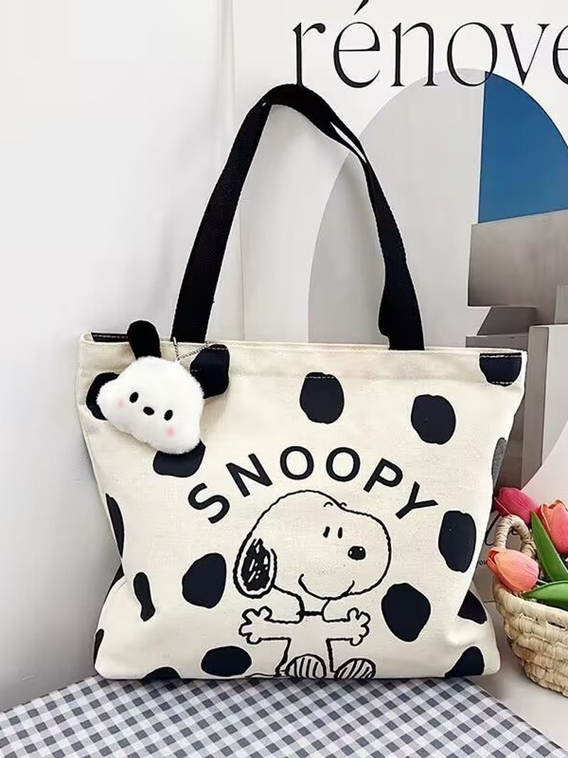 Women'S Bags Everyday - Cartoon Snoopy Canvas Shoulder Bag for
