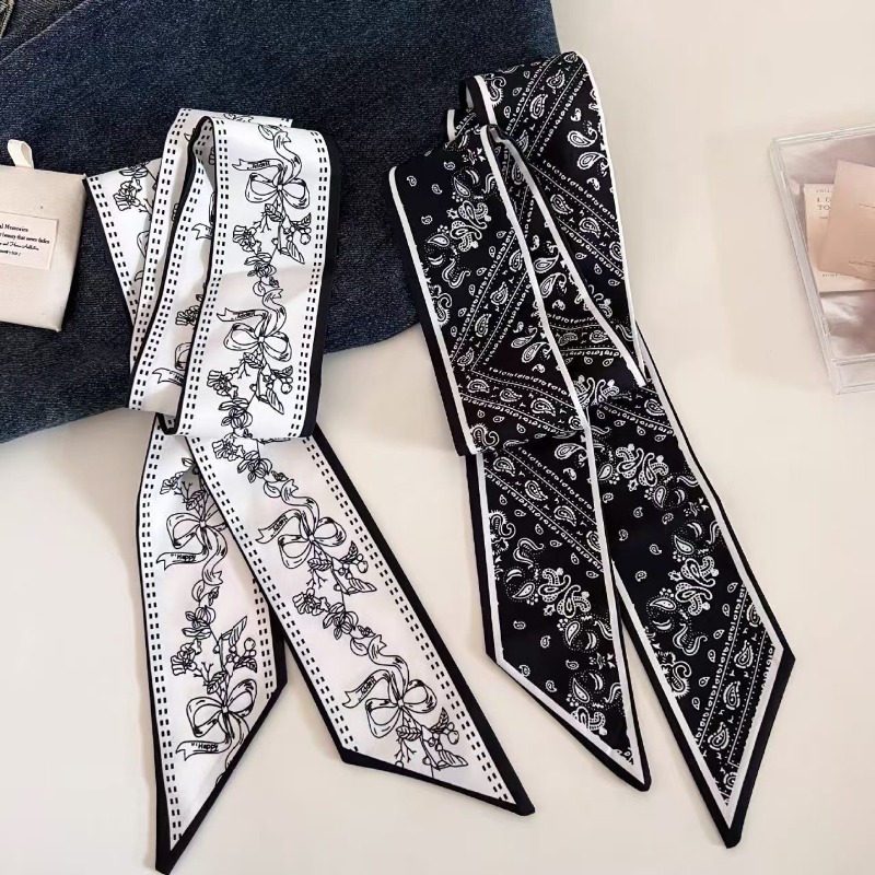 Women Bags Deals - Black White Double Sided Paisley Long