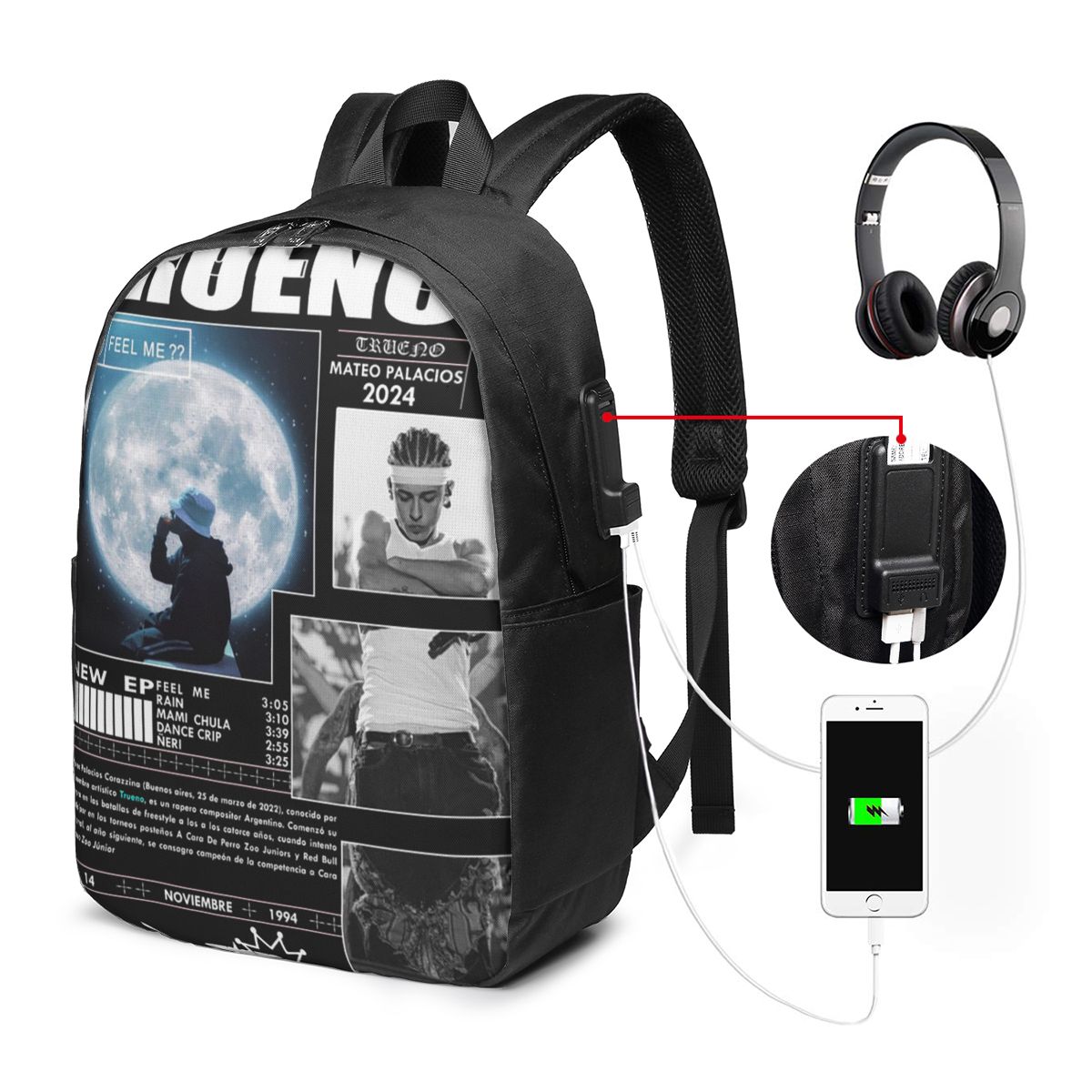 Women Bags For Women - Funny Trueno Hip Hop Rapper Backpack