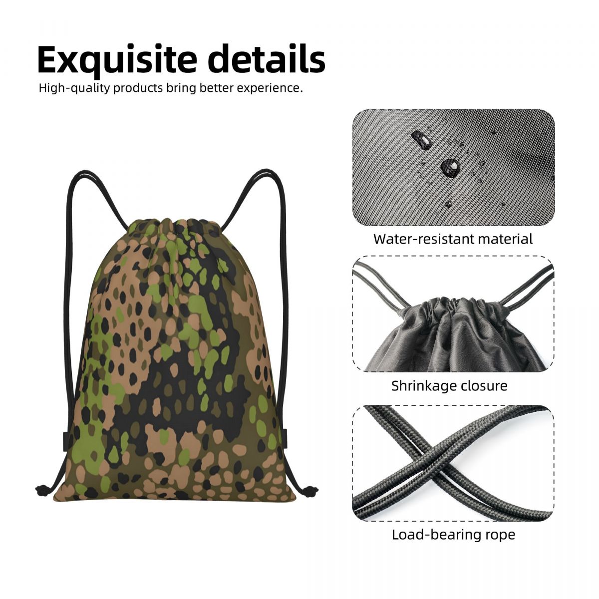 Custom WW2 Camo Drawstring Bac - Women Bags Germany review and price