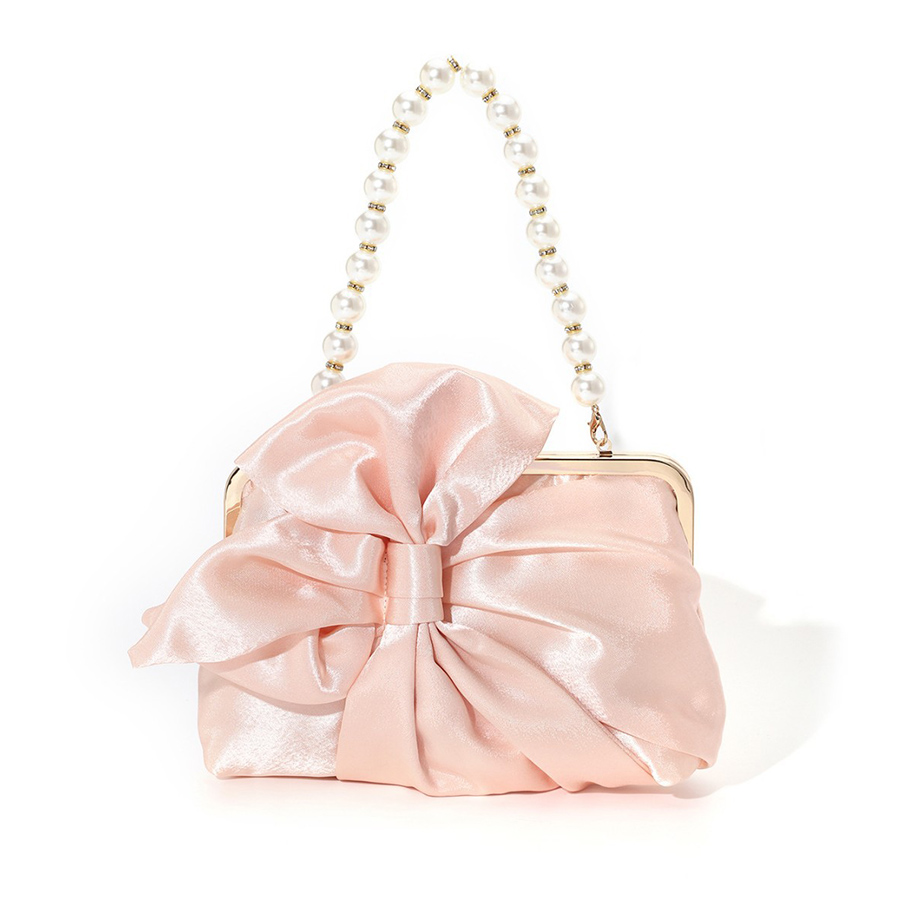 White Satin Big Bow Evening Ba - Evening Bag Beaded review and price