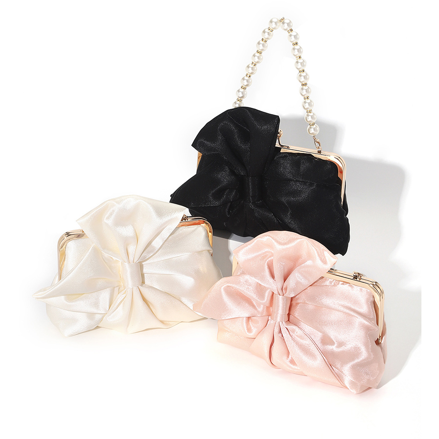 White Satin Big Bow Evening Ba - Evening Bag Beaded review and price