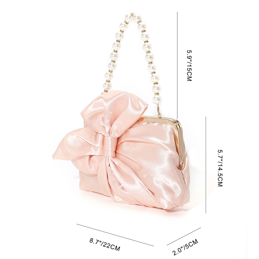 White Satin Big Bow Evening Ba - Evening Bag Beaded review and price