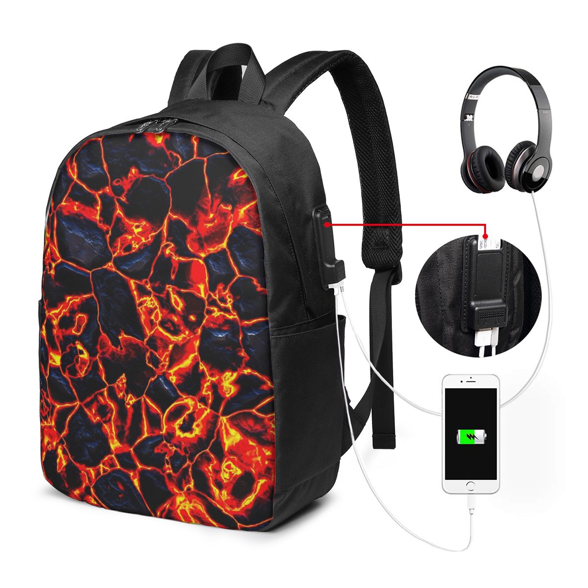 Magma Volcano Lava Fire Backpa - Women Bags For Women review and price
