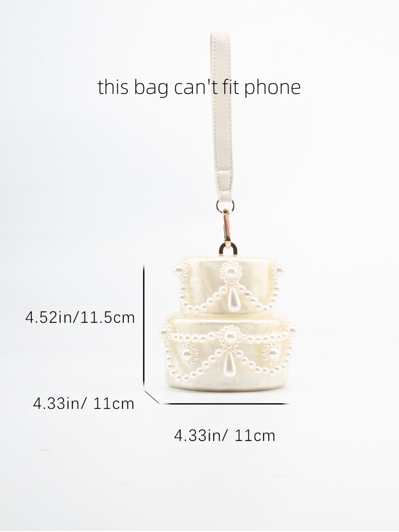 Cake shape clutch bag acrylic  - Evening Bag Beaded review and price