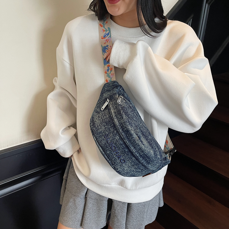 Denim Blue Chest Bags For Wome - Women Bags Trend 2025 review and price
